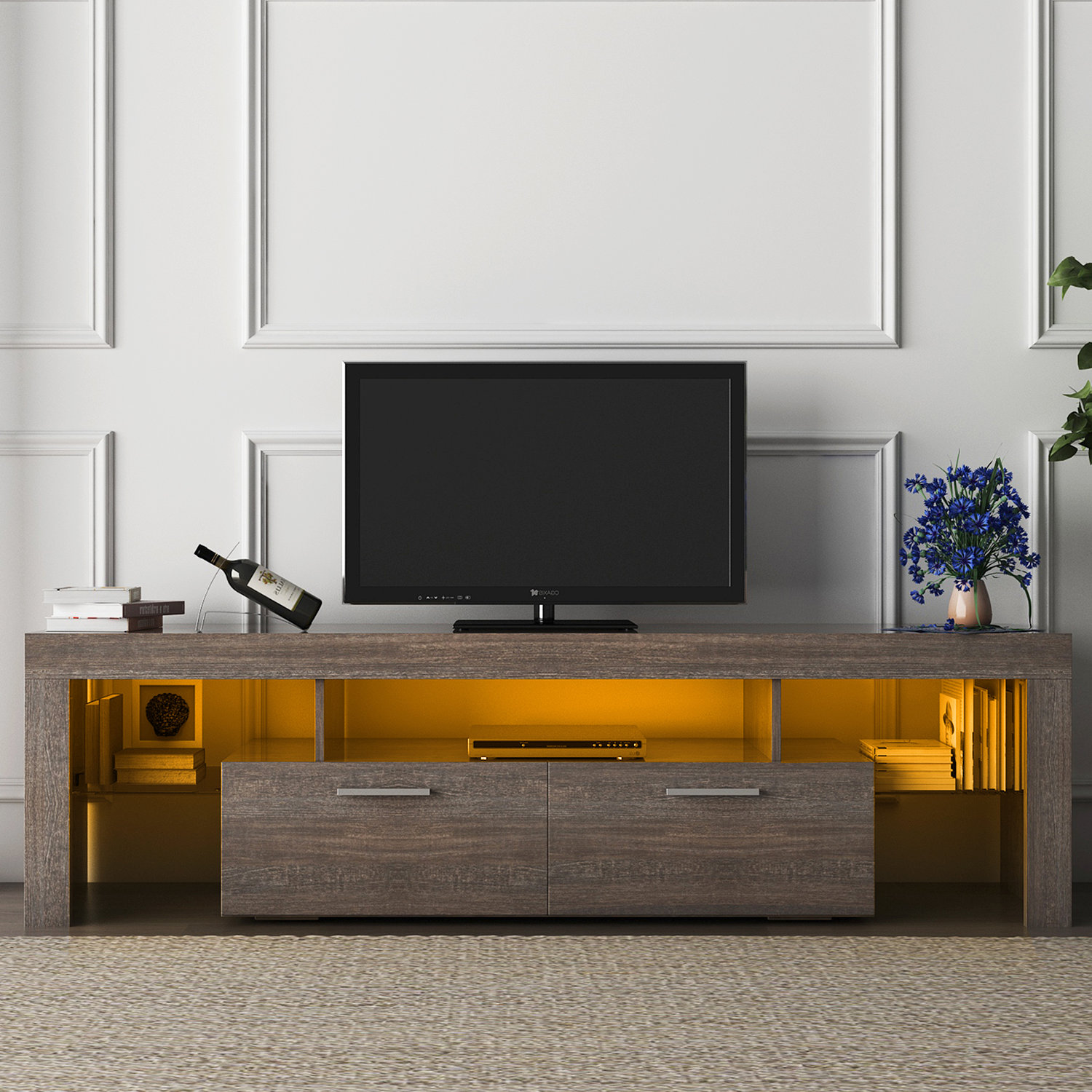 Wrought Studio 62'' LED Media Console Entertainment Center Wayfair