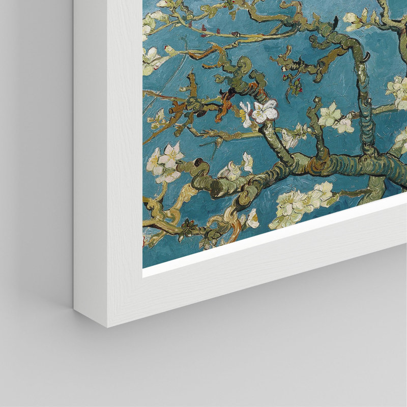 «Skeleton Almond Blossoms Wilderness Nature», reproduction encadrée sur papier par Vincent Van Gogh, 4 pièces, Blanc