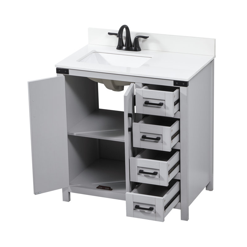 Ensemble de meuble-lavabo simple 32 po Slayton, Gris