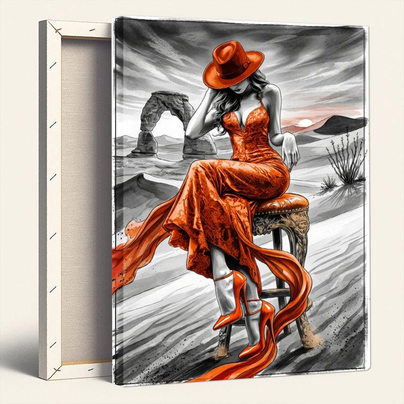 Ensemble de 1 tableau sur toile « Danseuse du désert », 40"H x 28"W, Wrapped Canvas