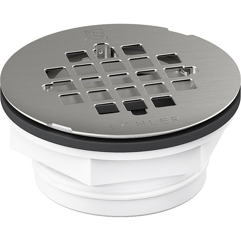 Kohler Grid Shower Drain, Brushed Stainless