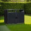 Remise en métal pour poubelle extérieure avec portes verrouillables et couvercles relevables, rangement en acier galvanisé pour le jardin ou la cour-113586098