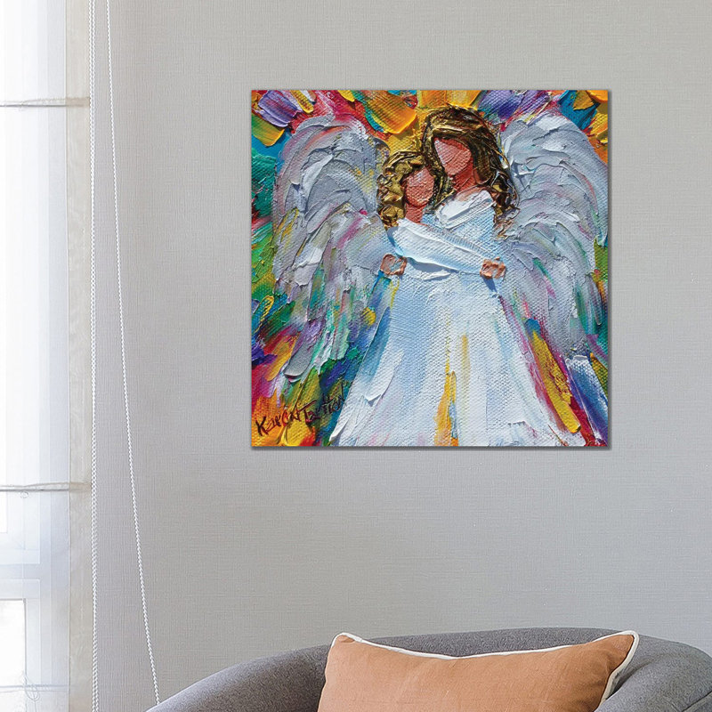 Angel Hugs 1 Piece Wrapped Canvas Painting, 66.04 cm H x 66.04 cm W x 3.175 cm D