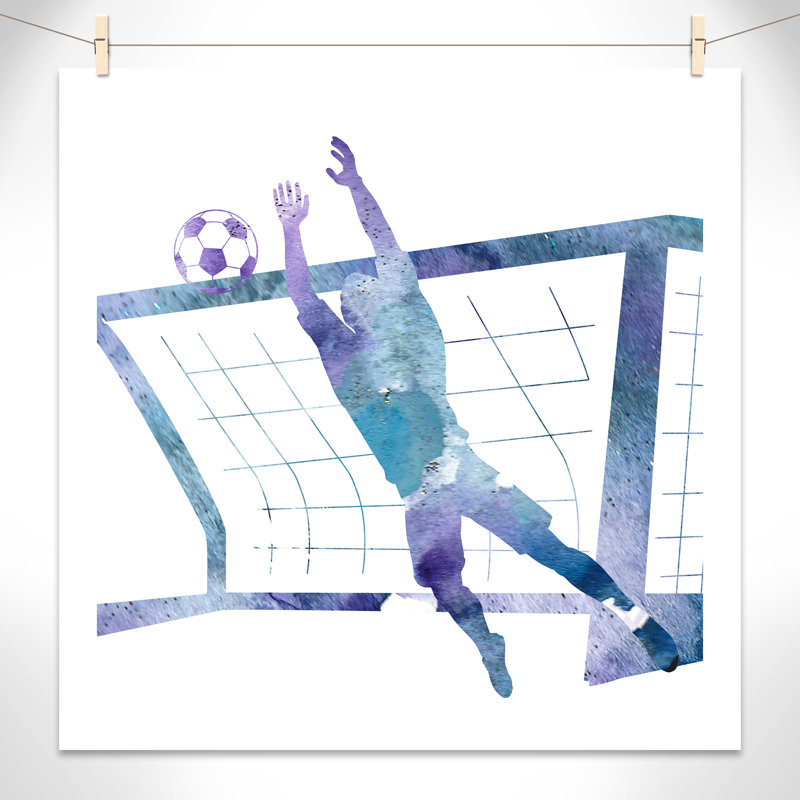 Fille de football 2, H 36 po x l 36 po x P 1 po, Papier