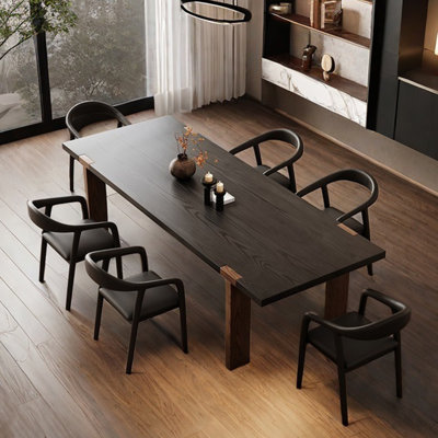Ash wood dining table household solid wood