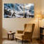 Ensemble de 3 impressions sur toile Mid-Century Snowy Mountain Warriors Archers Swords-113210847
