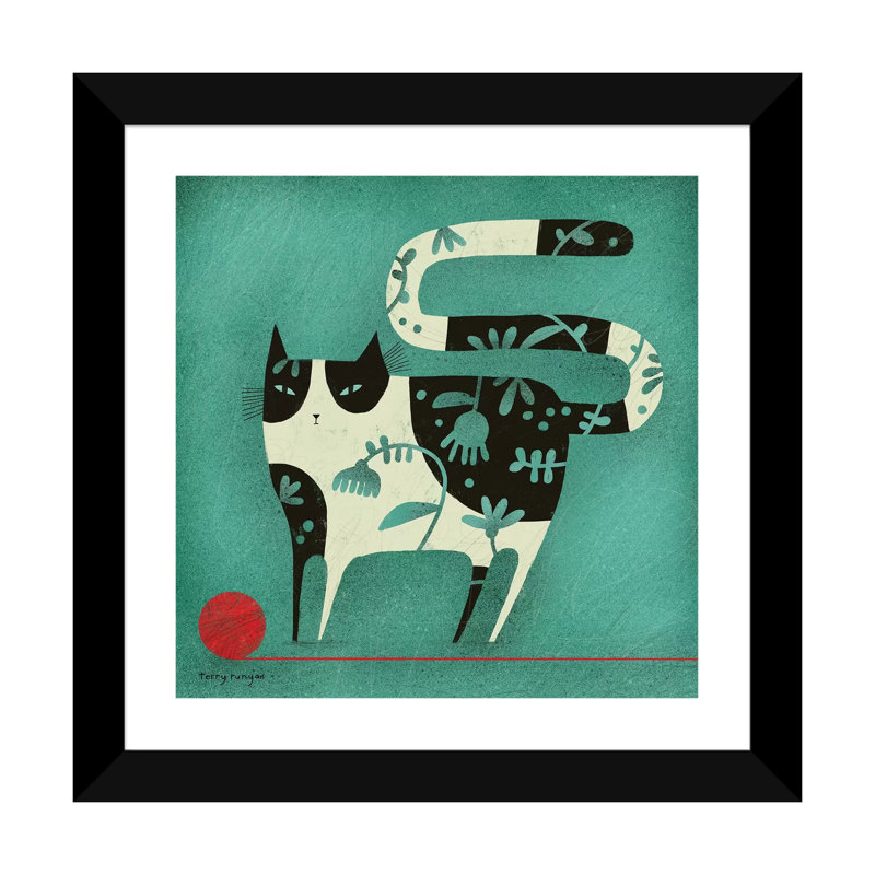 «Red Yarn» par Terry Runyan - impression, Papier encadré noir, Blanc, H 16 po x l 16 po x p 1 po