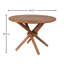 Table de salle à manger ronde en noyer clair avec détails artisanaux