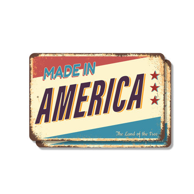 Made in America (2 Pack) 8 Inch x 12 Inch Plastic Sign