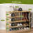 4-Tier Bamboo Shoe Rack, Holds 20-24 Pairs, Removable Pocket-1136898491