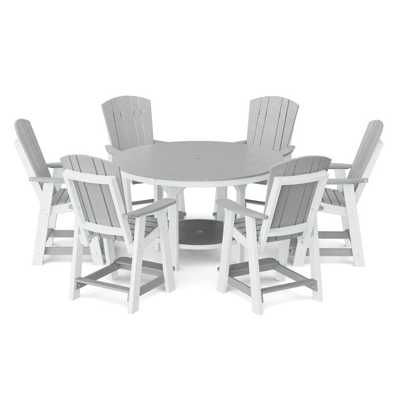 Heritage Pub Counter Set, 4, Light Gray/White