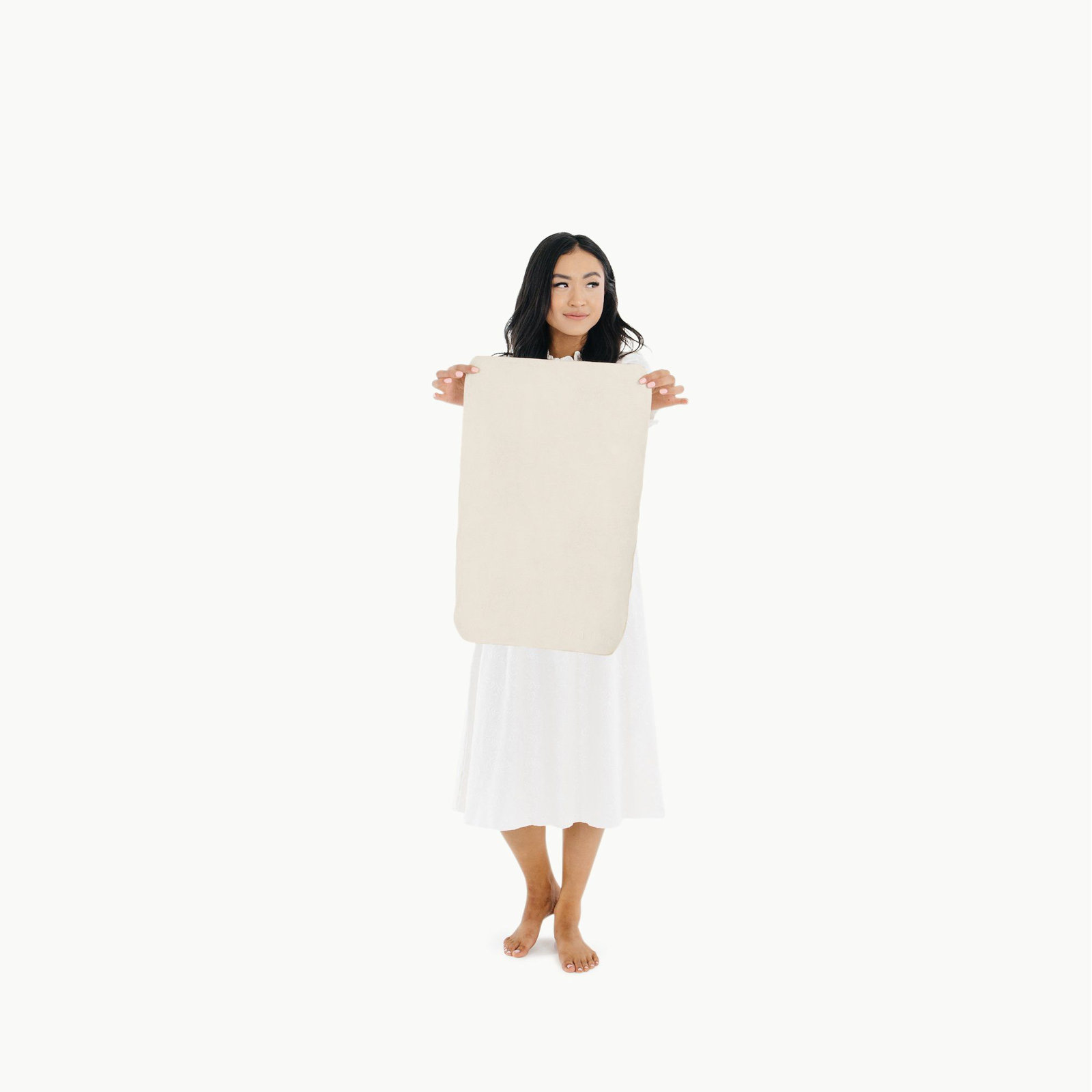 Suede 22'' L Changing Pad Cover, Ivory
