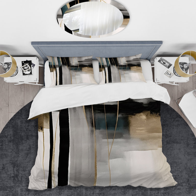 Ensemble de housse de couette en microfibre / polyester Abstract Geode, Housse de couette pour très grand lit et 2 très
