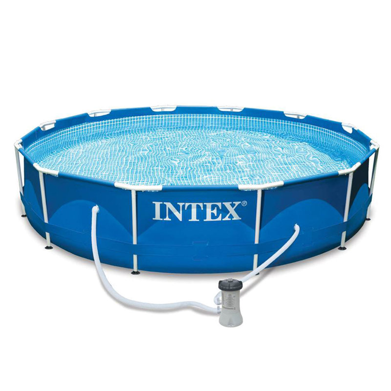 Intex 10ft x 30in Metal Frame Swimming Pool with Filter and Maintenance Kit
