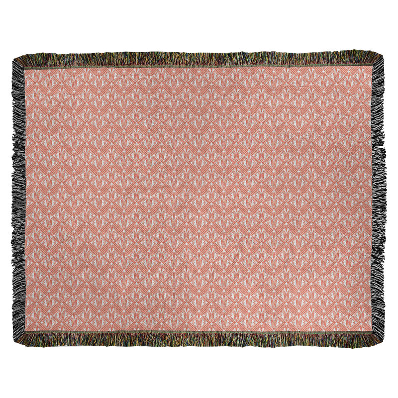 Couverture en coton tissé Katelyn Elizabeth, l 37 po x L 52 po, Orange