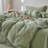 Housse de couette pour lit double 100% coton vert-105587805