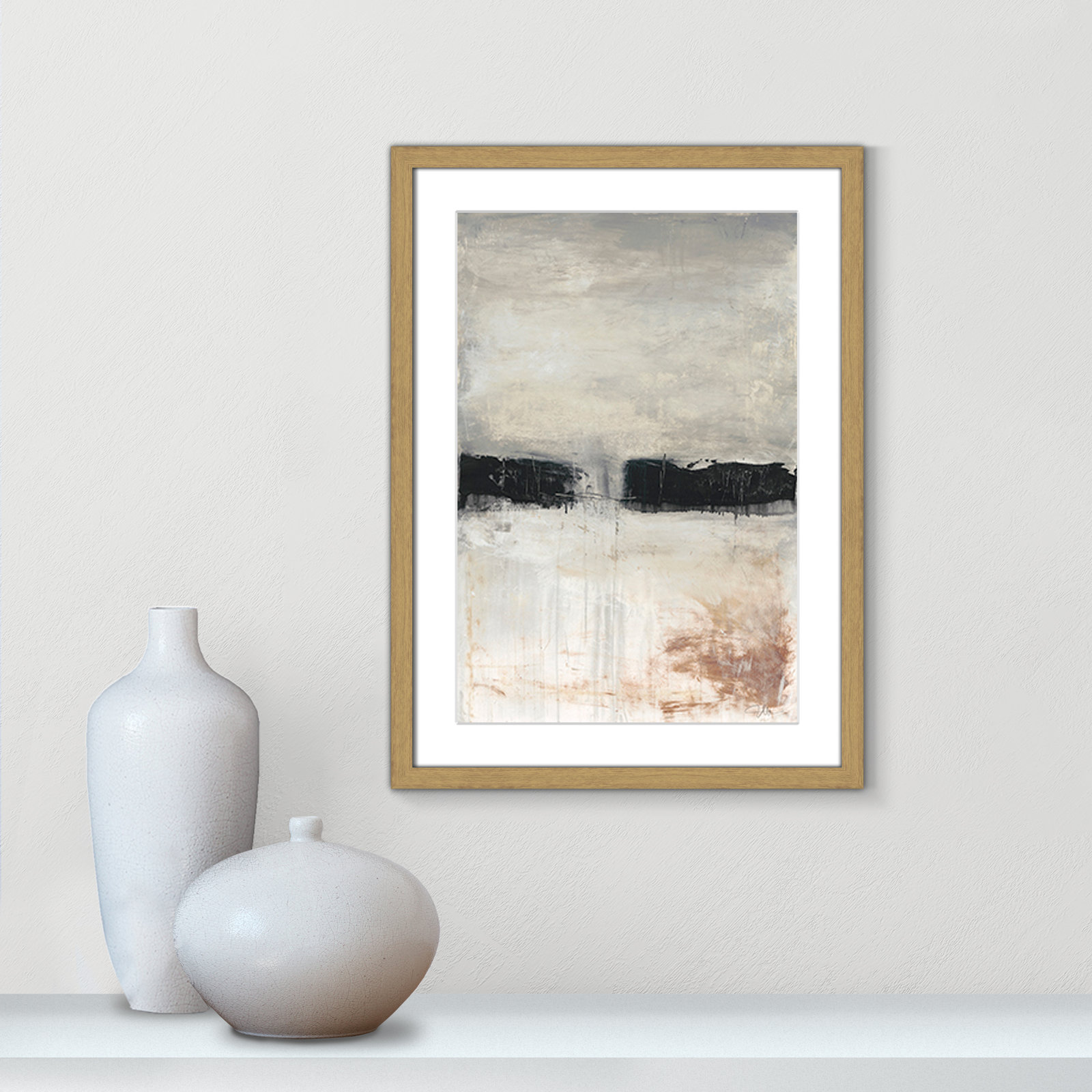 Autumn In The Dark Forest by Filippo Ioco, 23" H x 17" W x 0.75" D, Natural Framed