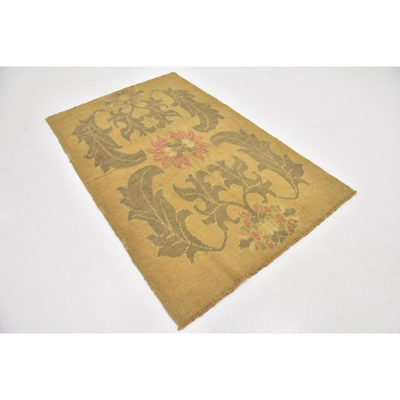 Tapis de la zone en laine 4 pi 3 po x 6 pi 8 po one-of-kind à la main noué la Mehdi