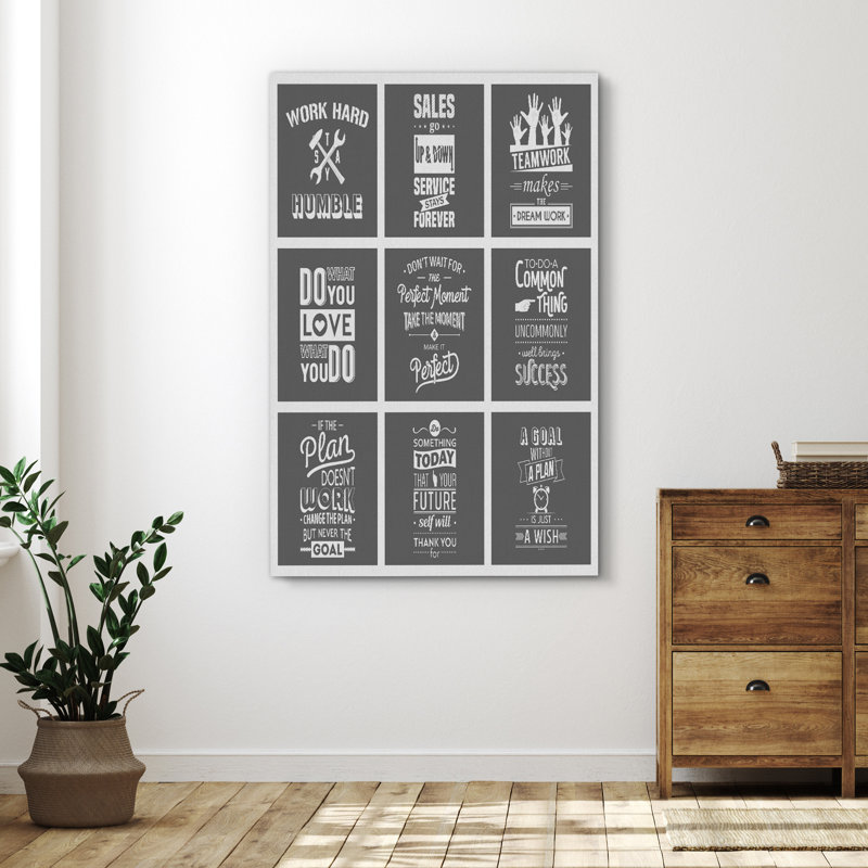 «Humble Teamwork Perfect Success Futur Plan», reproduction sur toile, H 48 po x l 32 po x P 1,5 po