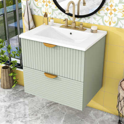Meuble-lavabo mural à 2 tiroirs