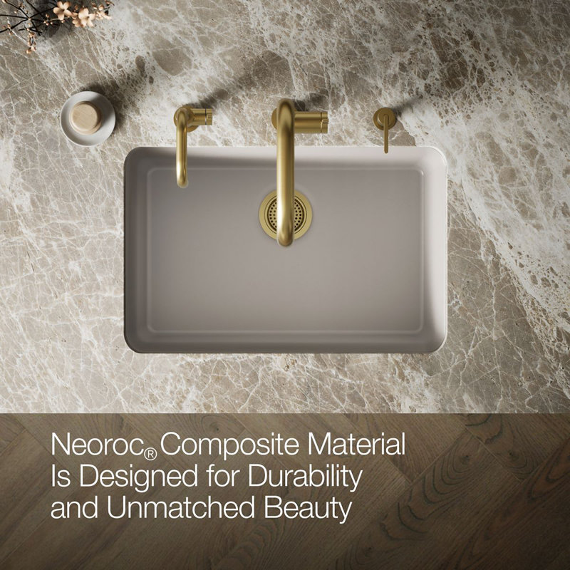 Cairn® Neoroc 27-1/2" x 18-5/16" x 9-1/2" Undermount Kitchen Sink, Matte Taupe