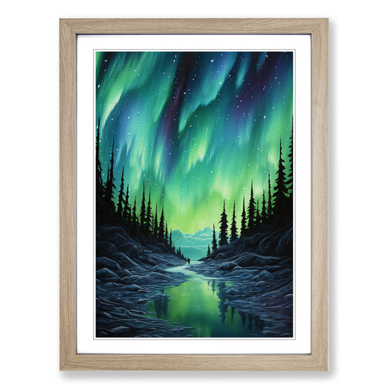 Single Picture Frame Print on Wood, 64cm H x 46cm W, Oak Framed