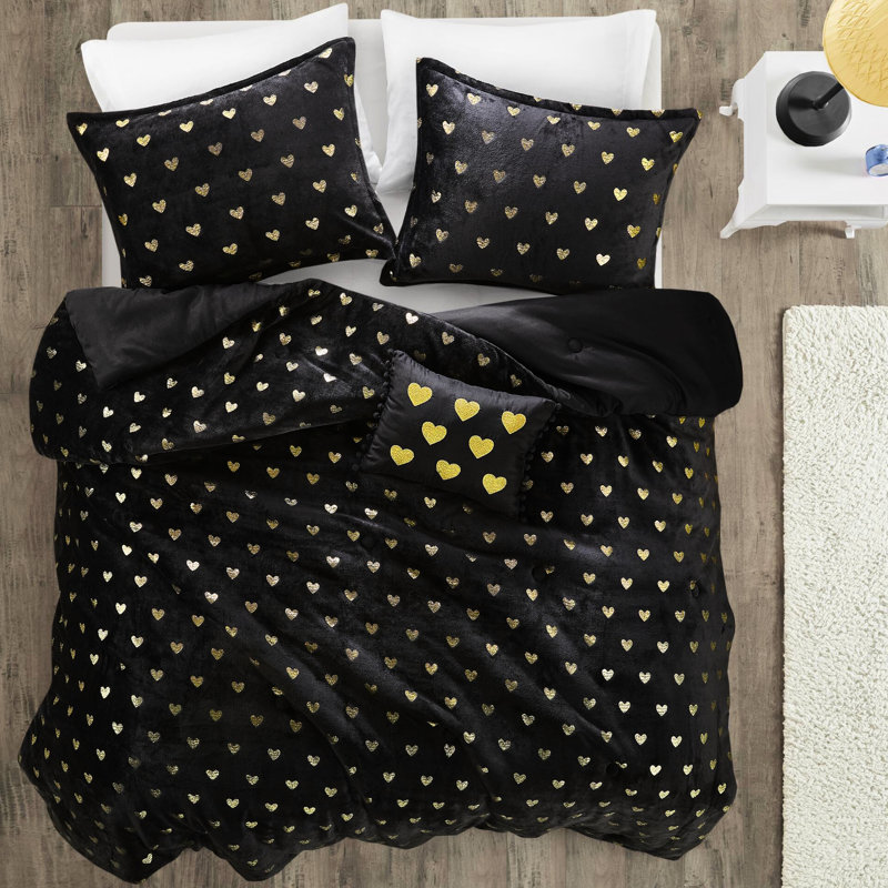Édredon ultraléger doux / double avec 2 taies décoratives et 1 oreiller, rembourré, lavable à la machine, nettoyer les taches, - étiqueté, microfibre réversible, impression de 4 pièces, douce, rembourrée, lavable,