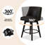 Tabourets de bar modernes pivotants à 360 ° rembourrés avec dossier, chaises pour îlot de cuisine et bar (ensemble de 2)-714654928-714654935