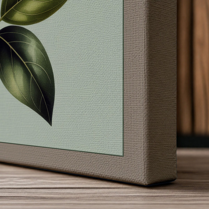 White Bloom Botanical - Wrapped Canvas, 18x12 - 45.7 x 30.5 cm, Taupe Border