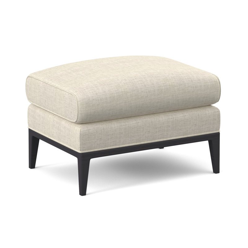 Cooper Ottoman, Venice Linen, Vintage Ebony