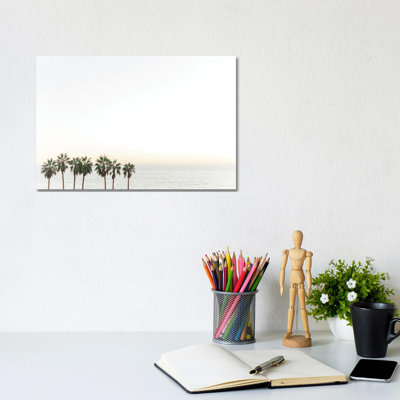 «Palm Trees California Beach», reproduction sur toile tendue sur châssis