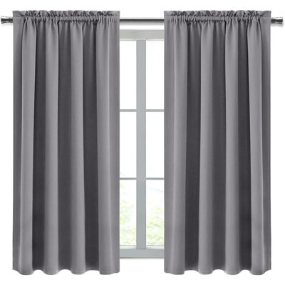 2 Panels Blackout Curtains – Thermal Insulated, Energy Saving & Noise Reducing Bedroom and Living Room Curtains, Set of 2 Rod Pocket Curtain Panels