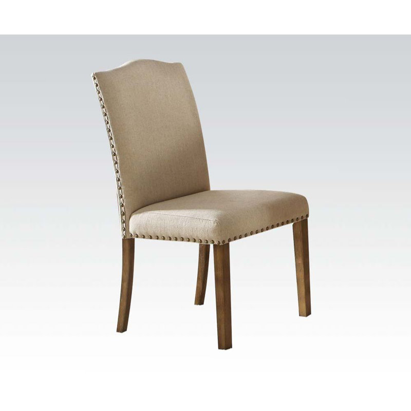 Baylor Upholstered Side Chair in Beige and Salvage Brown (Set of 2)