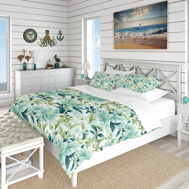 Ensemble de housse de couette Oceanic Foliage, Housse de couette pour très grand lit et 2 très