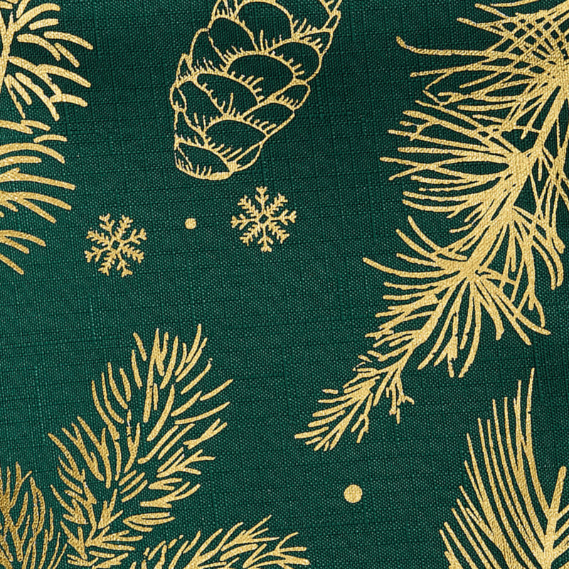 Kamoria Pine Foil Fabric Holiday Tablecloth, 102" x 60"