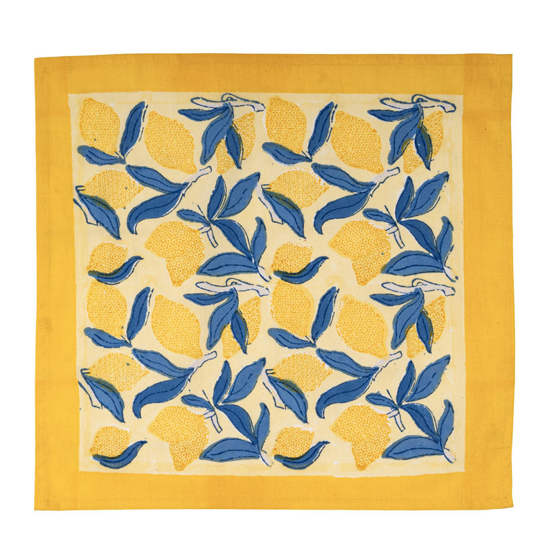 Lemon Tree Cotton Square Beaded Napkins