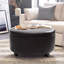 Repose-pieds rond en similicuir avec rangement de 31,5 po Corneshia-67353299