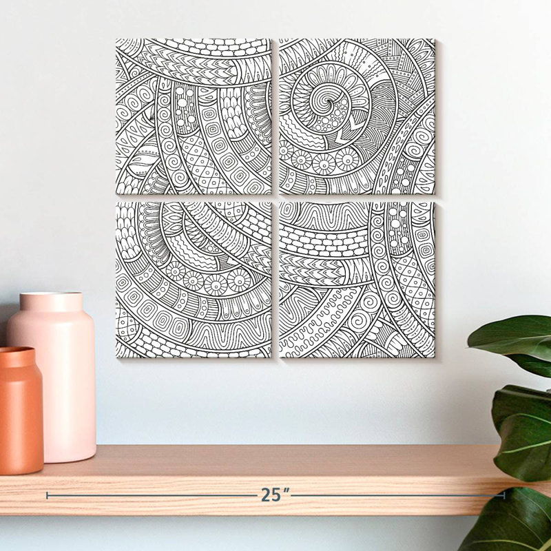 Tourbillons Kerner Zentangle, H 18 po x l 18 po