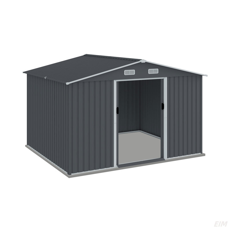 Outdoor Storage Shed Large Metal Tool Sheds, Heavy Duty Storage House With Sliding Doors With Air Vent For Backyard Patio Lawn To Store Bikes, Tools