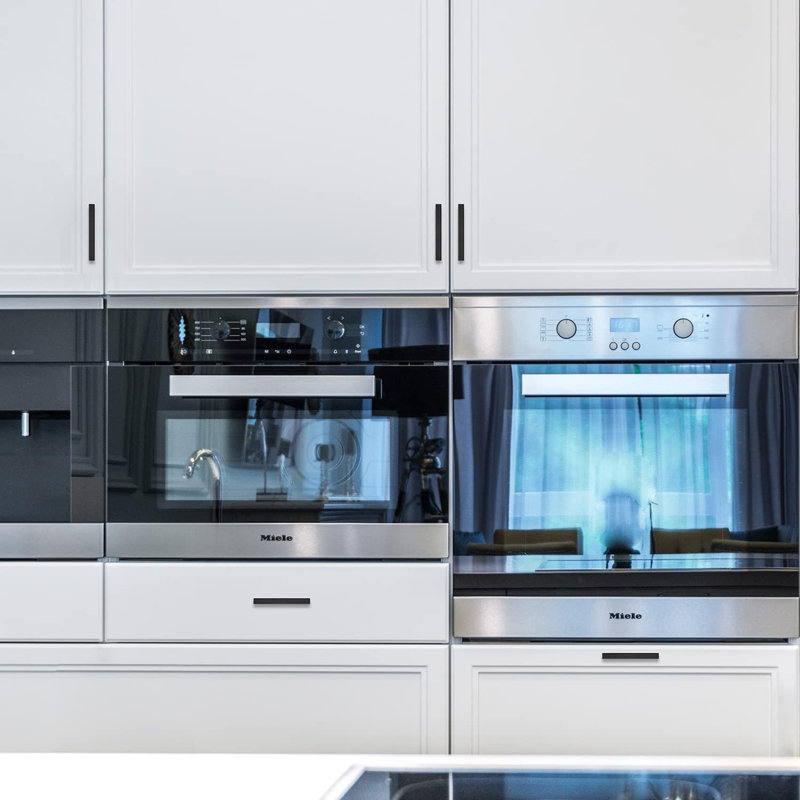 Matte Black 5" Modern Stainless Steel Cabinet Pulls Set