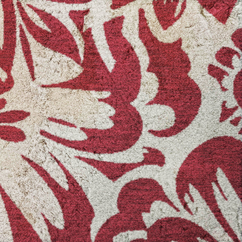 Tapis à poil long de qualité supérieure lavable à la machine ADS551, Bourgogne, 8' x 10'