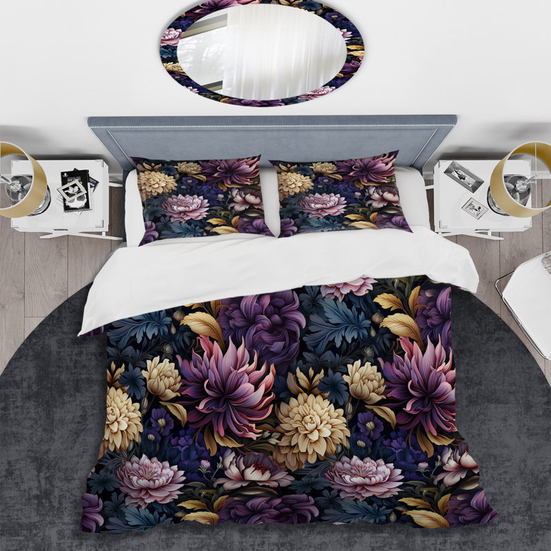 Ensemble de housse de couette Deep Emerald, Housse de couette pour grand lit et 2 taies décor