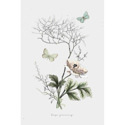 " Vintage Butterflies And Botanical Branch "