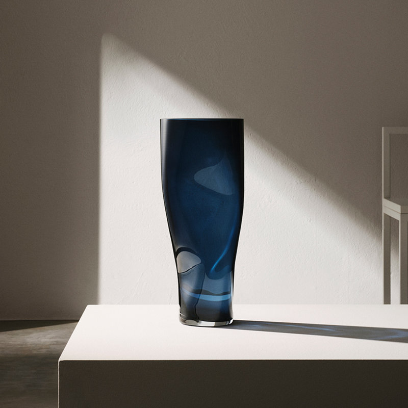 Squeeze Handcrafted Table Vase, Blue