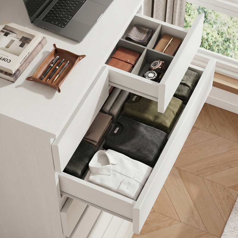 Commode 8 tiroirs Modern Modern, Blanc, 8