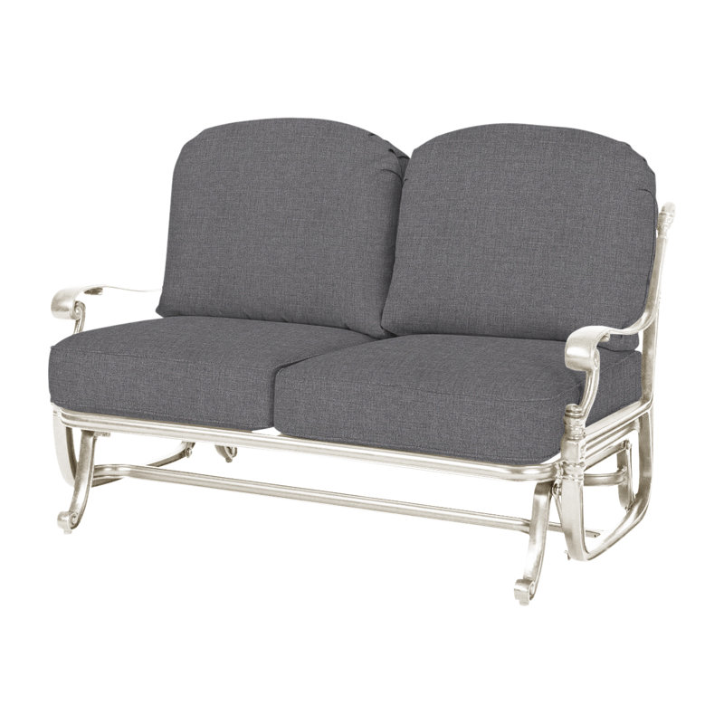 Florence Outdoor Glider, Cast Slate Sunbrella® Plainweave, Desert Bronze