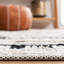 Tapis rayé beige / noir en coton tissé à la main Alva-134785926