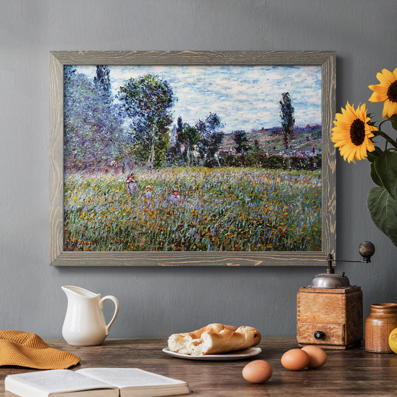 La prairie, 1880, peinture sur toile encadrée, Gris, H 22 po x l 32 po x P 1,5 po
