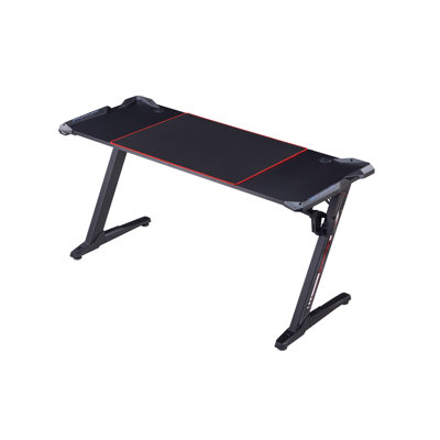 Monaye Steel Computer Desk with Built-In Electrical Outlet