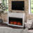 Wide Modern Farmhouse Mantel with Electric Fireplace-1927986292